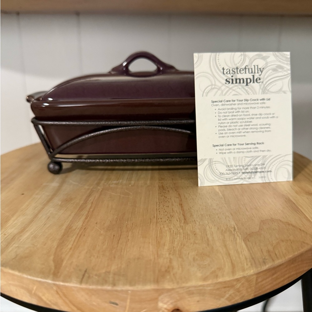 Purple Stoneware Casserole Dish